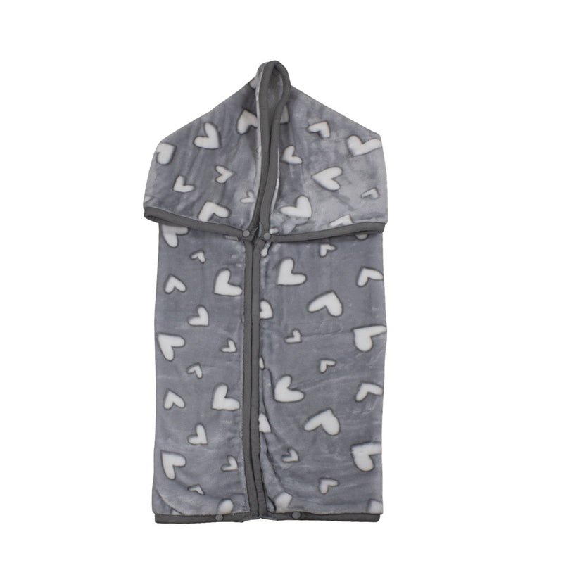 Saco con Broche Ultra Soft Corazones 80x110cm Gris Bebesit