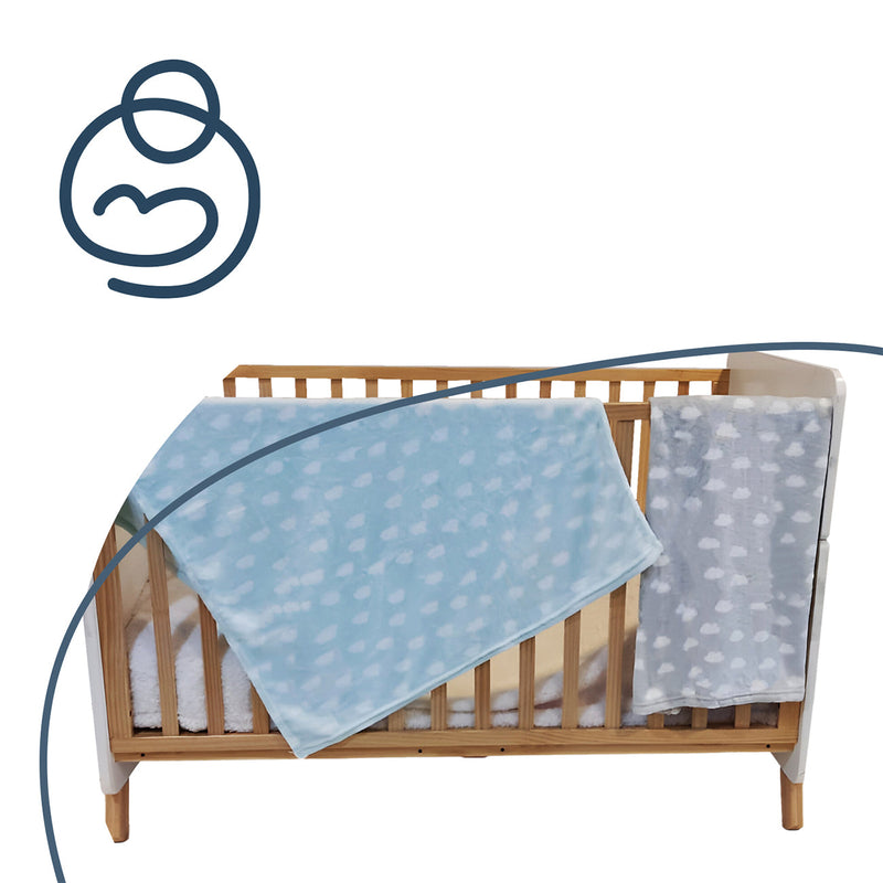 Pack 2 Mantas  Bebe Hipoalergénica 110*150 cm Celeste