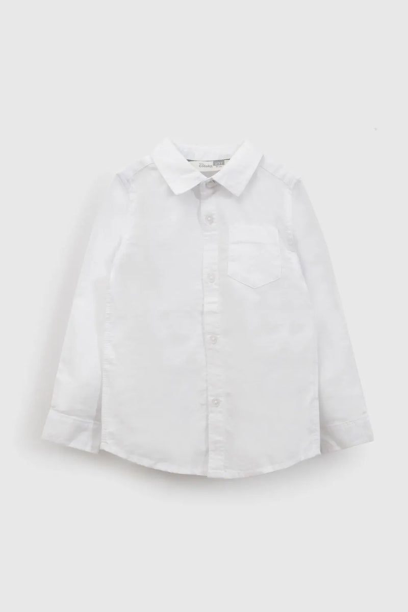 Camisa manga larga oxford niño blanco 6-9M a 4-5A