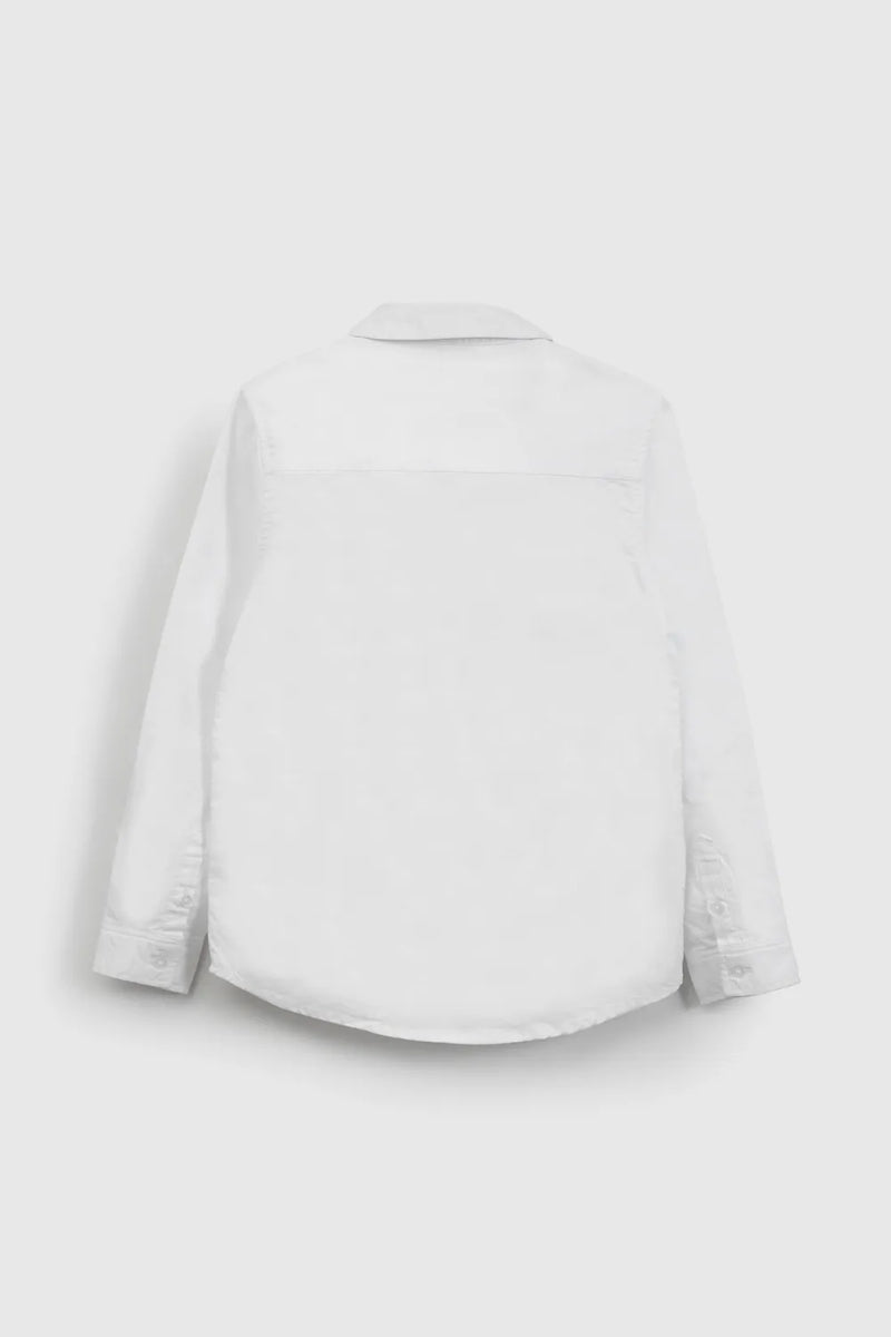 Camisa manga larga oxford niño blanco 6-9M a 4-5A