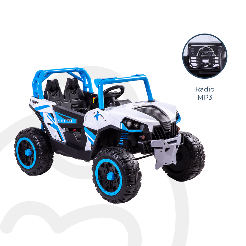 Camioneta Eléctrica todo terrenocon con control remoto Explorer Azul Bebesit