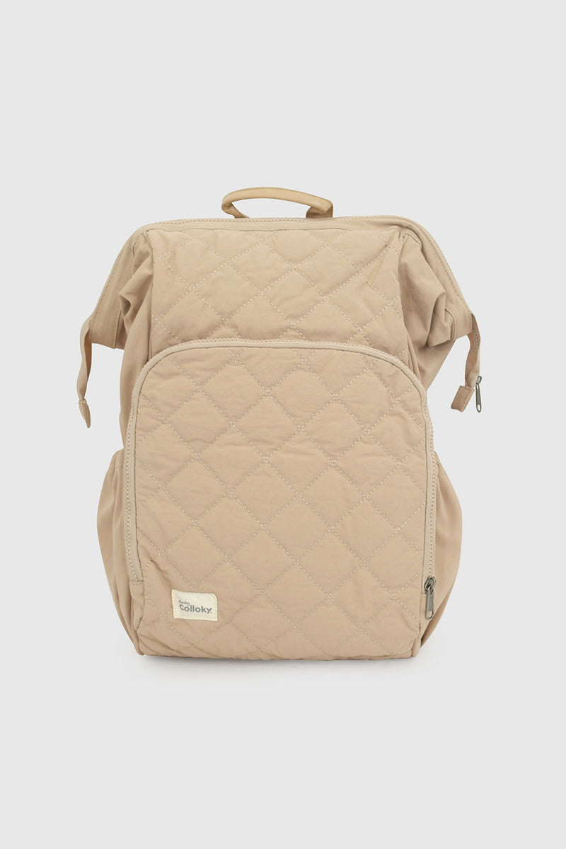 Mochila Maternal Mudador beige quilt unisex café