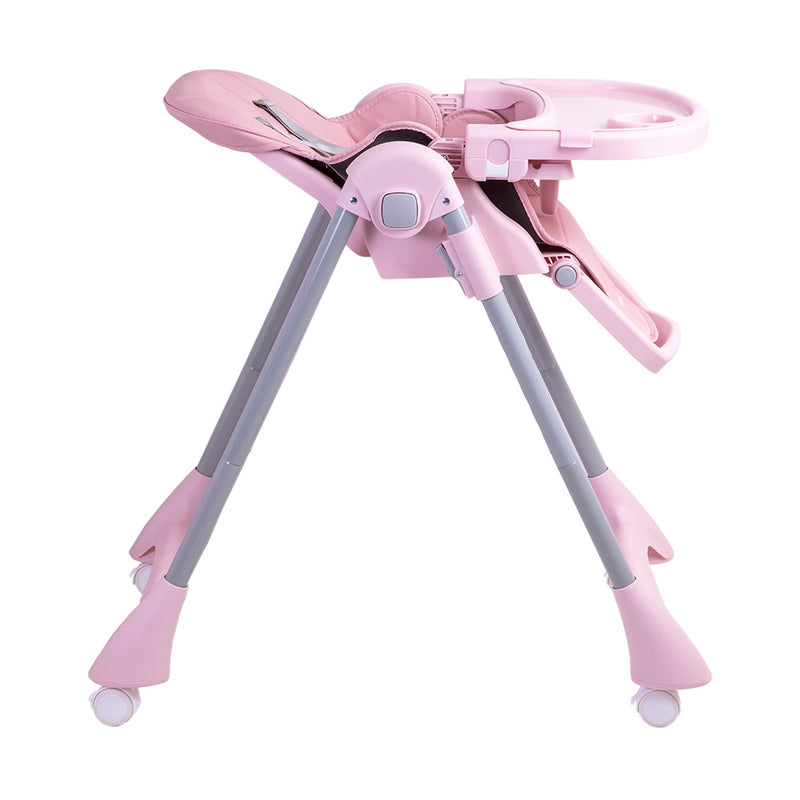 Silla de Comer Bebe Reclinable Plegable Easy Eat Rosada
