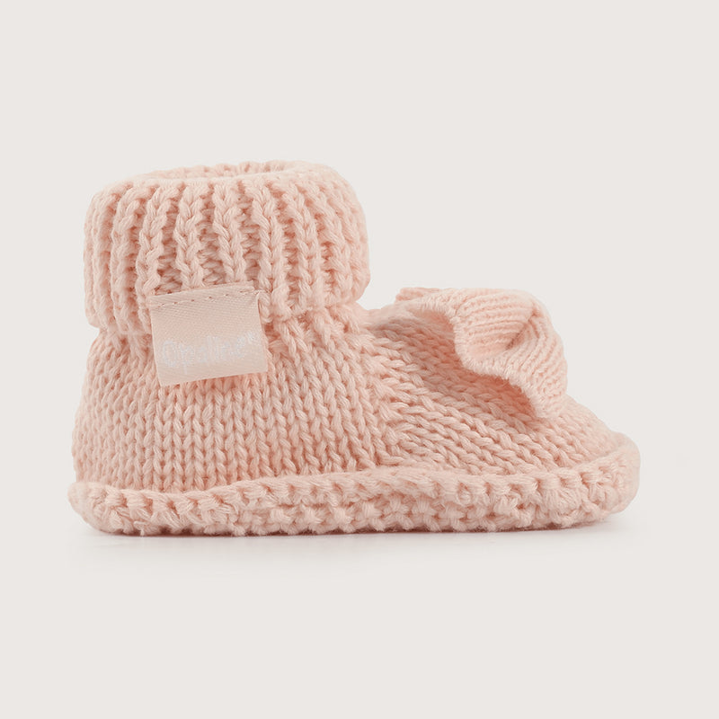 Pantufla Bebé Tejida Rosada De Niña