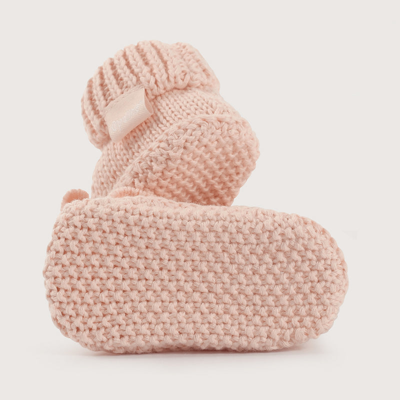 Pantufla Bebé Tejida Rosada De Niña