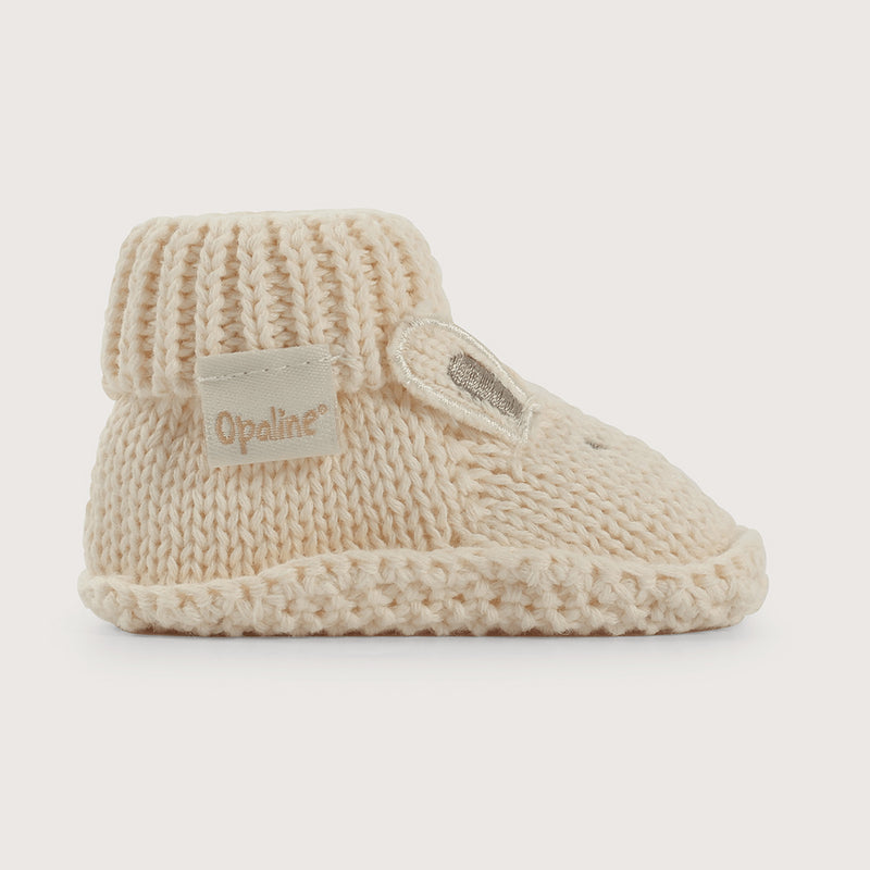 Pantufla Bebé Tejida Beige De Niña