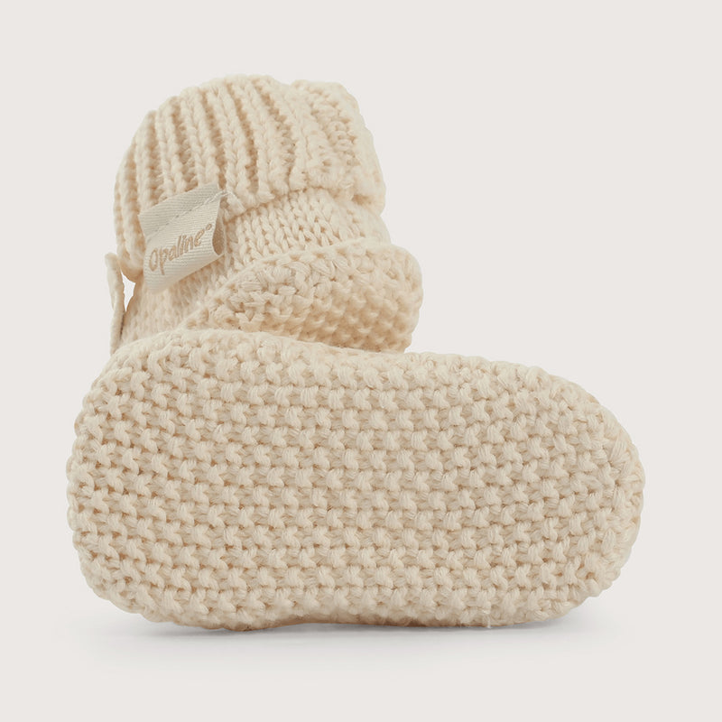 Pantufla Bebé Tejida Beige De Niña