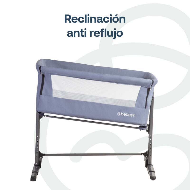 Cuna Colecho con Mosquitero MySide LX Azul Bebesit