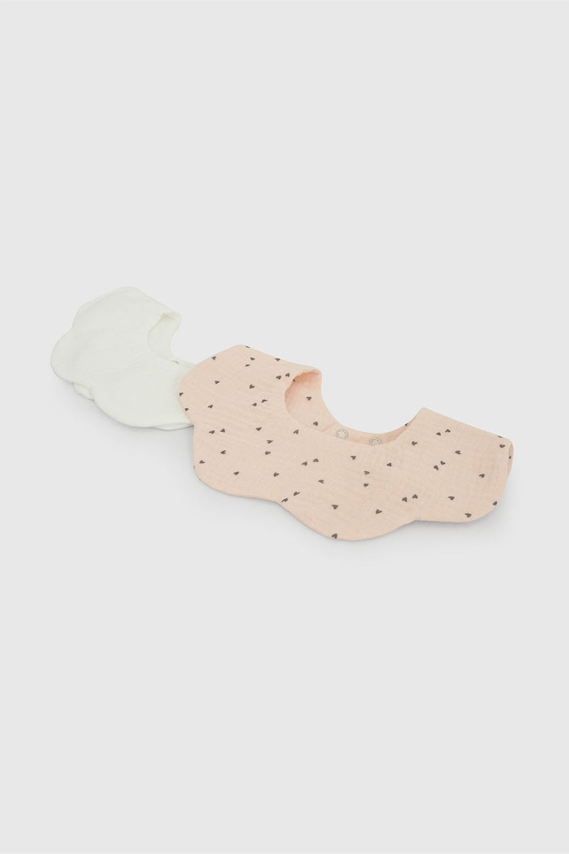 Pack X2 Baberos Cuello Bobo Corazones Impermeable