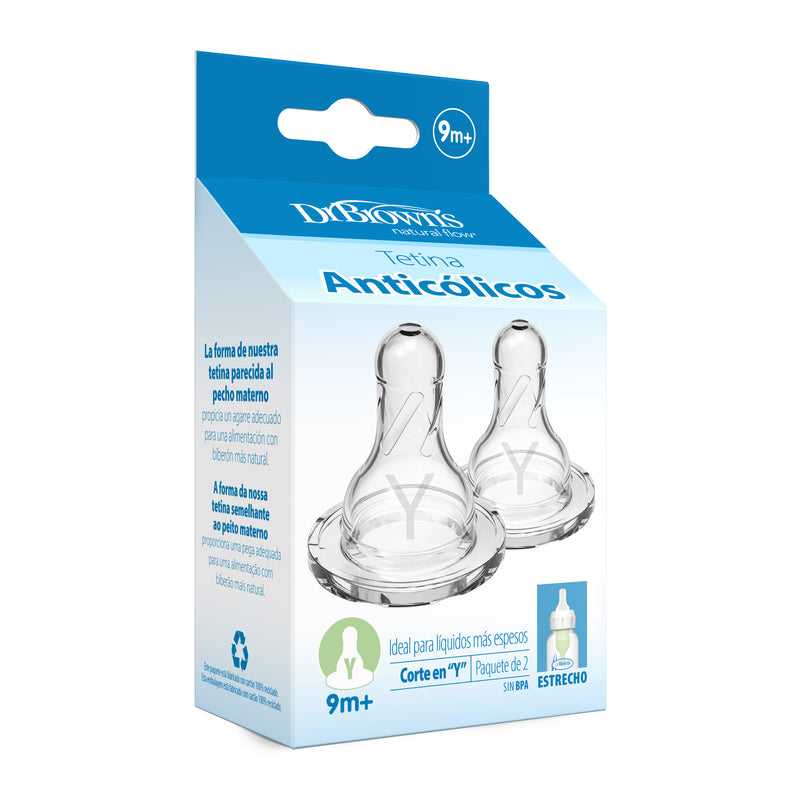 Tetina Anticólico Estándar 2UN 9M+ Corte "Y" (Líquidos más espesos) Dr. Brown's