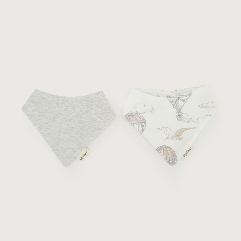 Pack de 2 Baberos de Algodón con Vuelos Opaline – Celeste