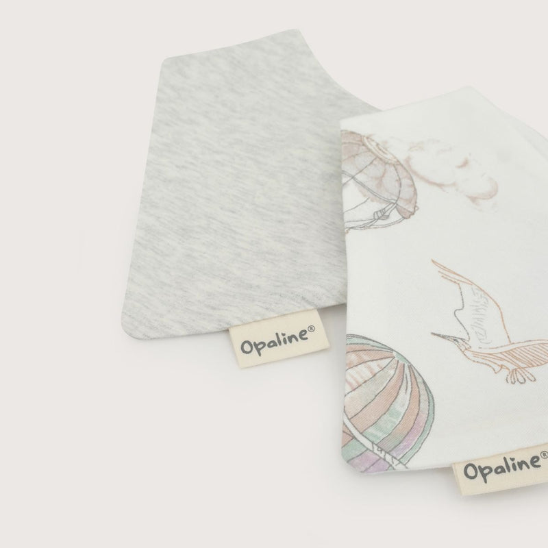 Pack de 2 Baberos de Algodón con Vuelos Opaline – Celeste