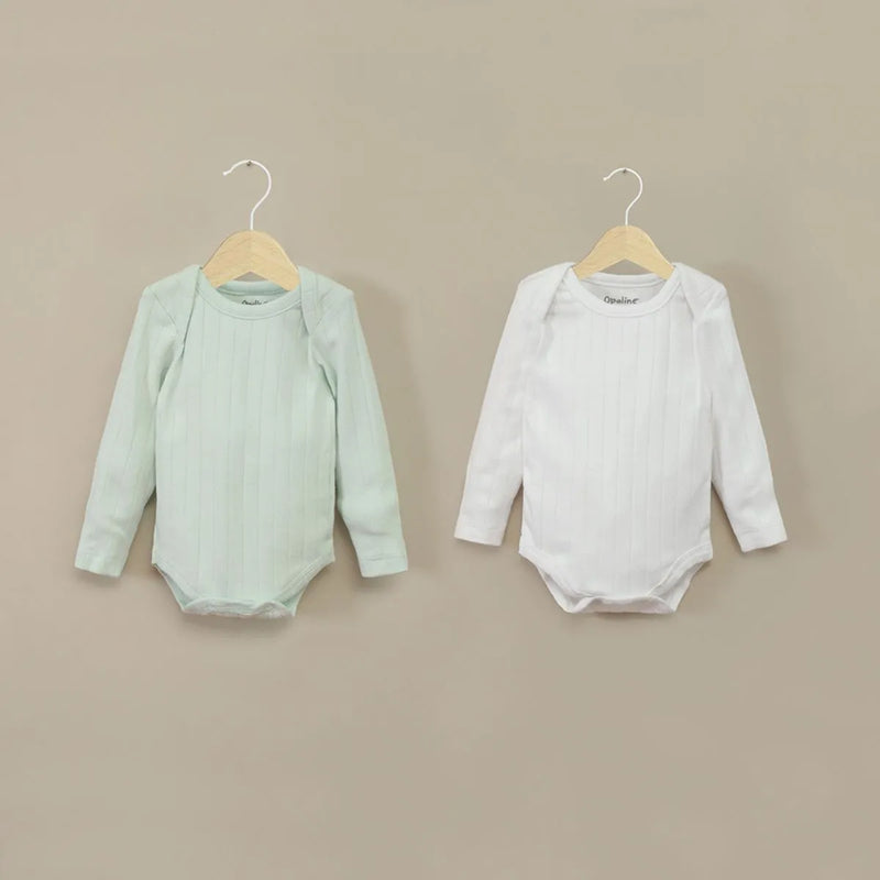 Pack De 2 Bodys Algodón Acanalado Unisex Menta