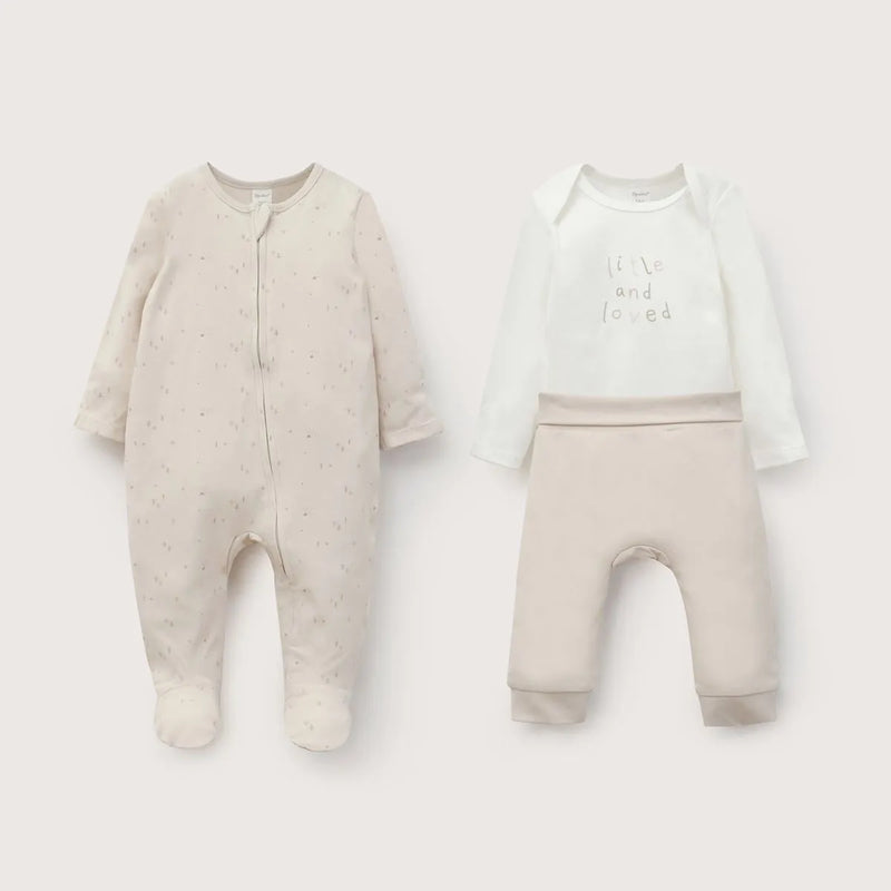 Conjunto 3 piezas Bebe Unisex Crema