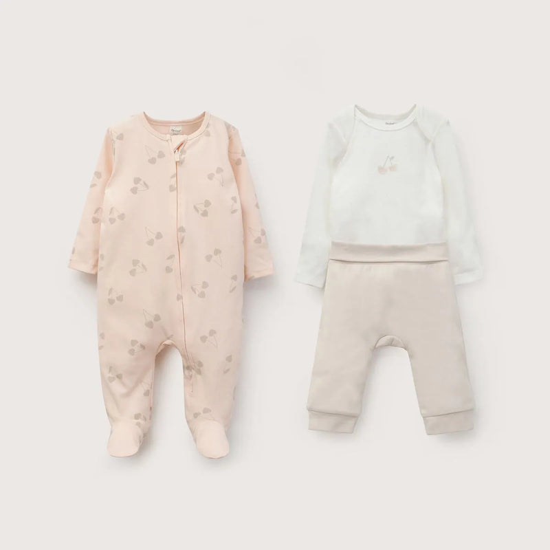 Conjunto 3 Piezas Bebe Niña Rosado