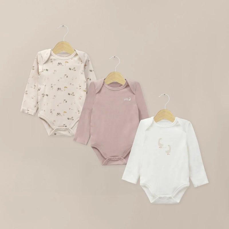 Pack Bodies Bebe Niño Gansos Beige