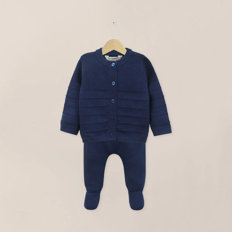 Conjunto Tejido Bebe Niño Azul
