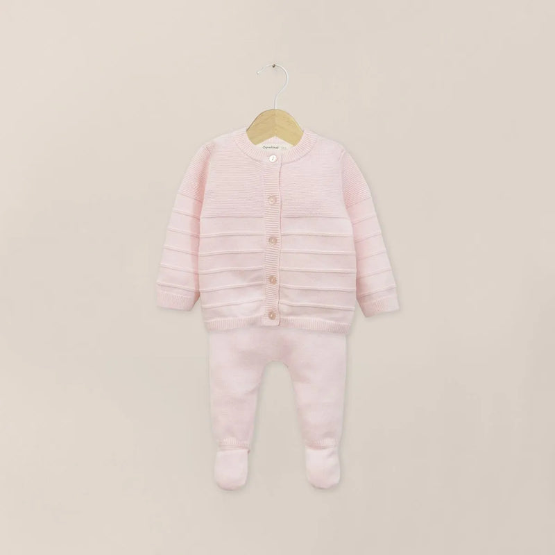 Conjunto Tejido Bebe Niña Rosado