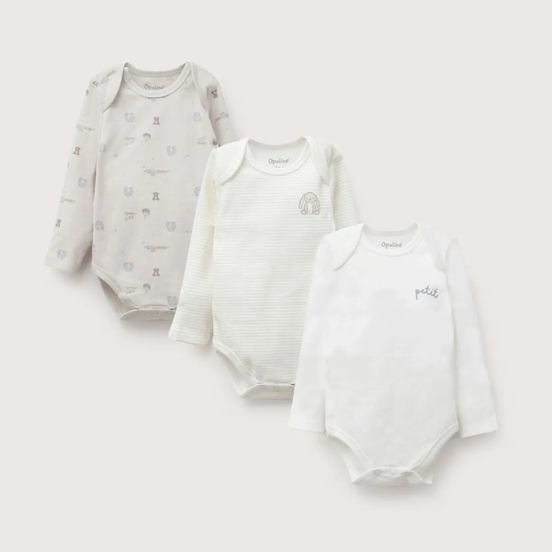 Pack Bodies Bebe Niño Beige
