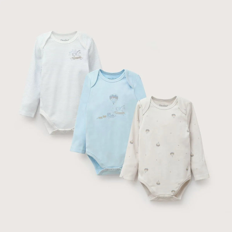 Pack Bodies Bebe Niño Celeste
