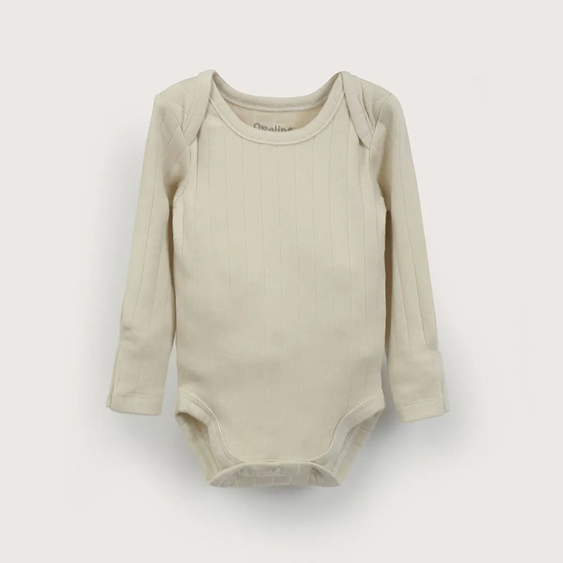 Pack 2 Bodys Algodón Rib Beige Bebé Unisex