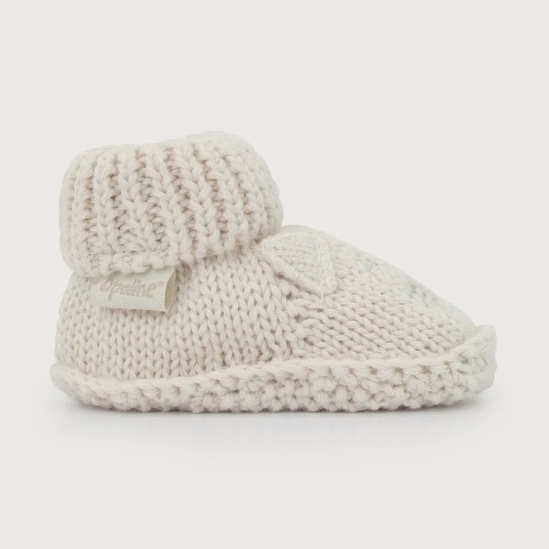 Pantufla Tejido Bebé Unisex Gato Blanco