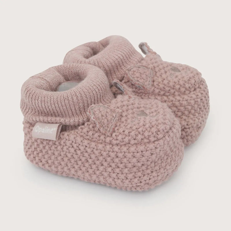Pantufla Tejida Bebé Niña Zorrito Rosado