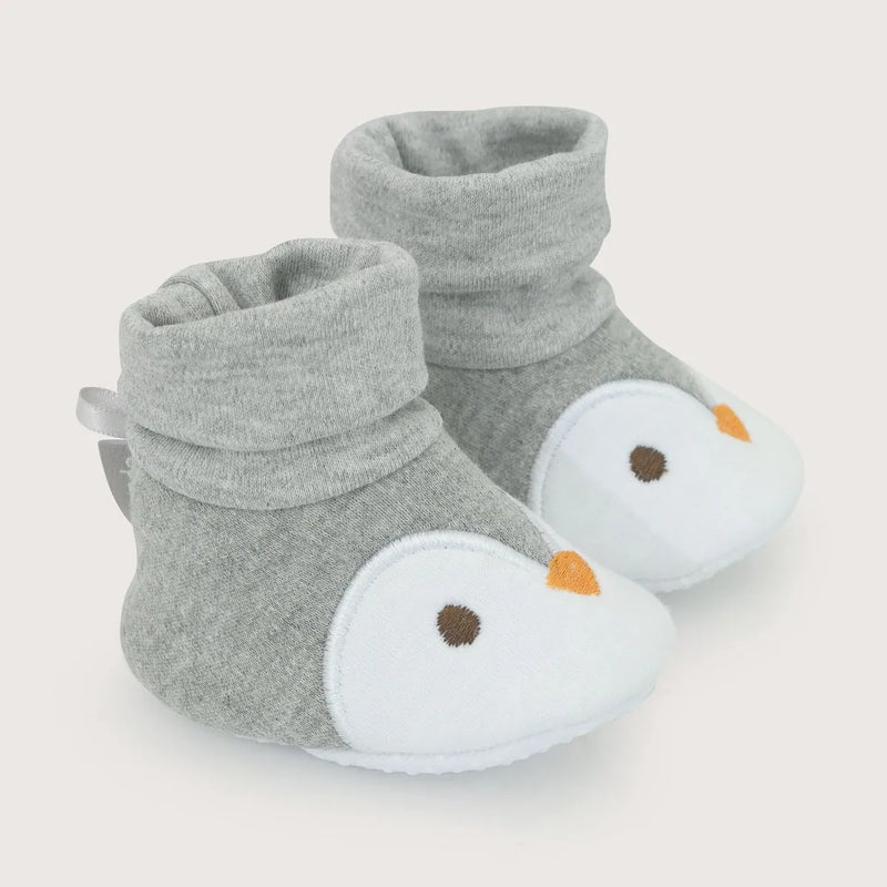 Pantufla Bebé Niño Pingüino Gris