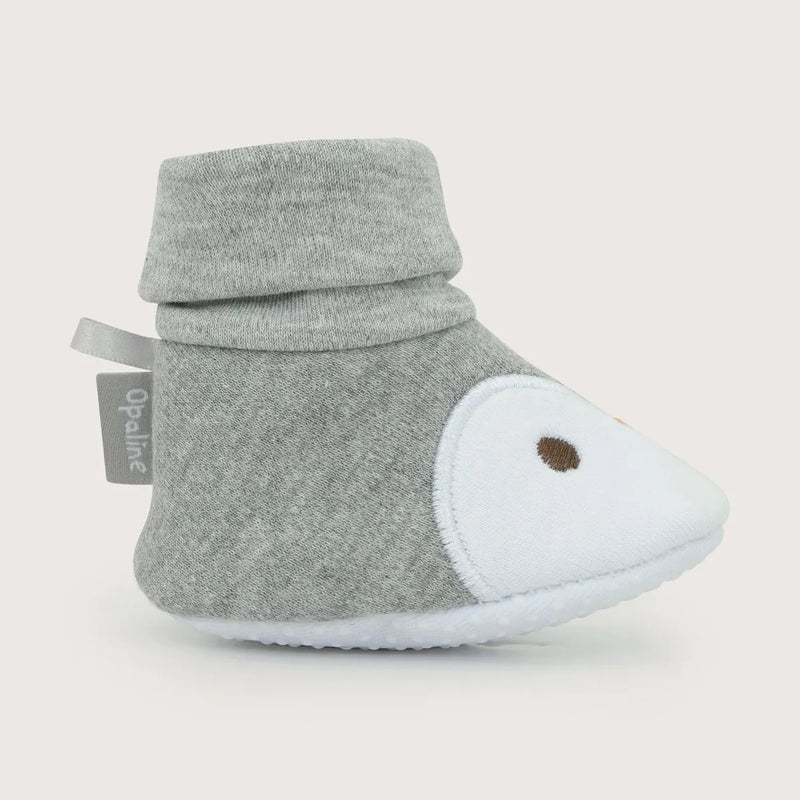Pantufla Bebé Niño Pingüino Gris