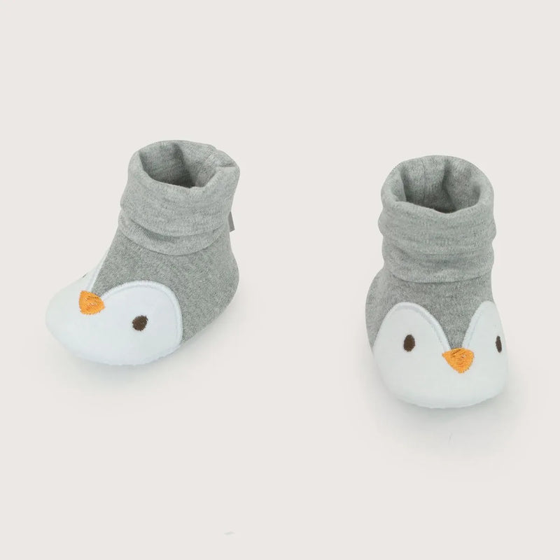 Pantufla Bebé Niño Pingüino Gris