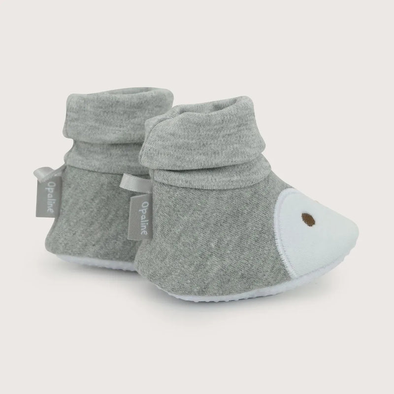 Pantufla Bebé Niño Pingüino Gris