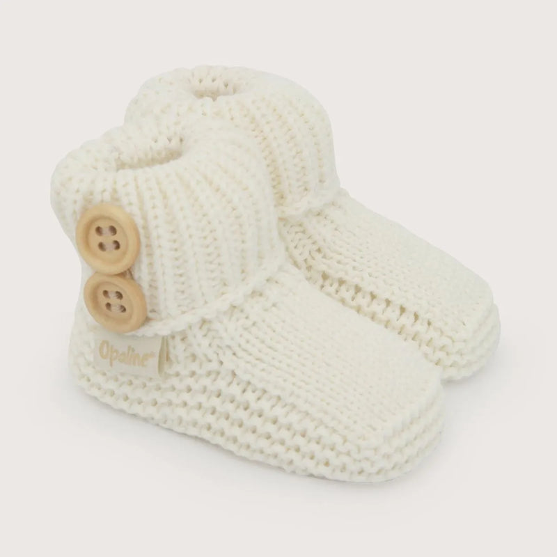 Pantufla Tejida Bebé Unisex Blanco