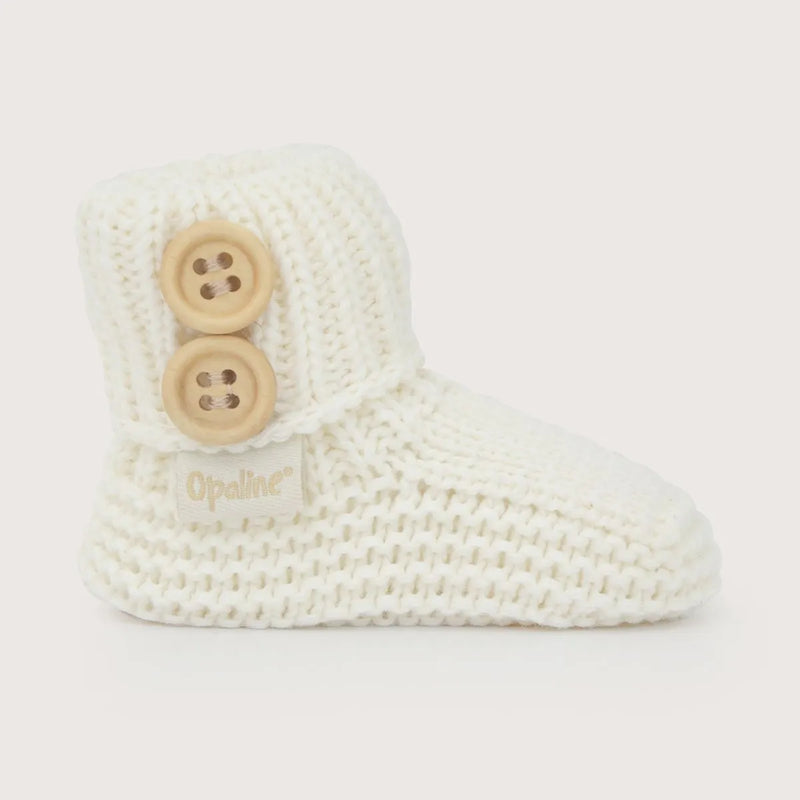 Pantufla Tejida Bebé Unisex Blanco