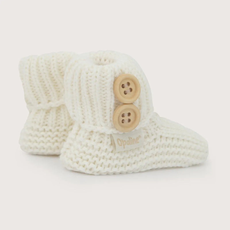 Pantufla Tejida Bebé Unisex Blanco