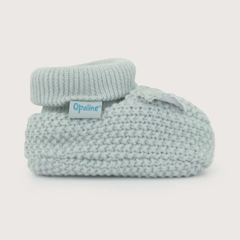 Pantufla Tejida Bebé Niño Perro Gris
