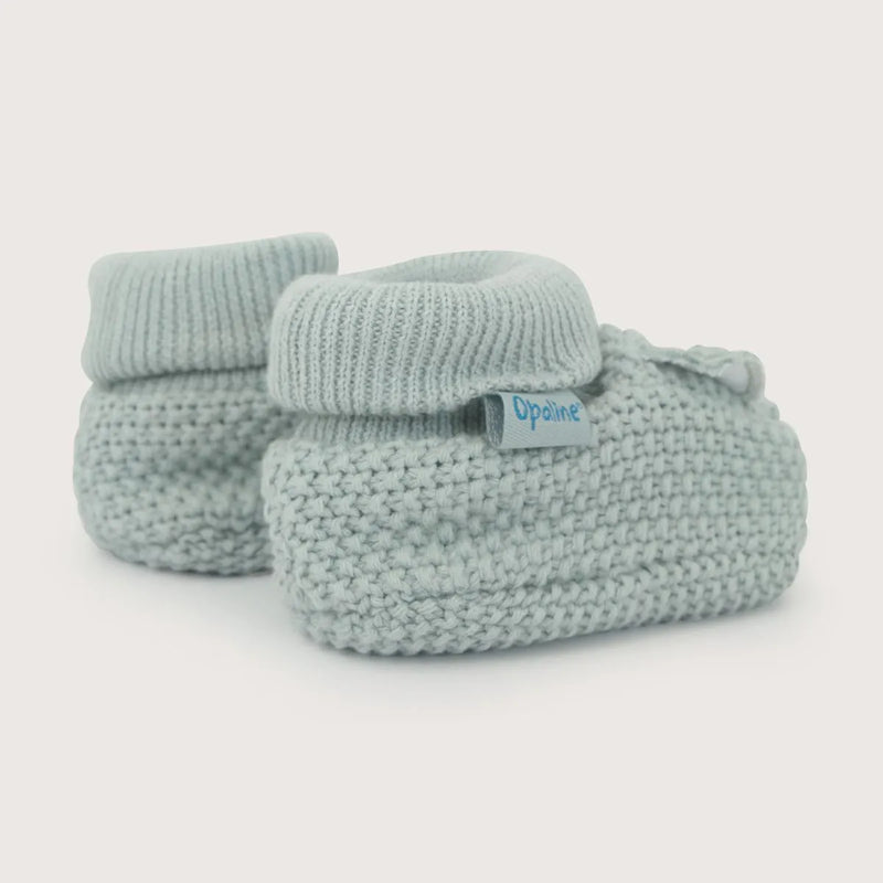 Pantufla Tejida Bebé Niño Perro Gris
