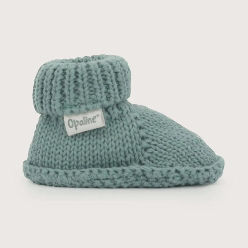 Pantufla Tejida Bebé Niño Dinosaurio Verde