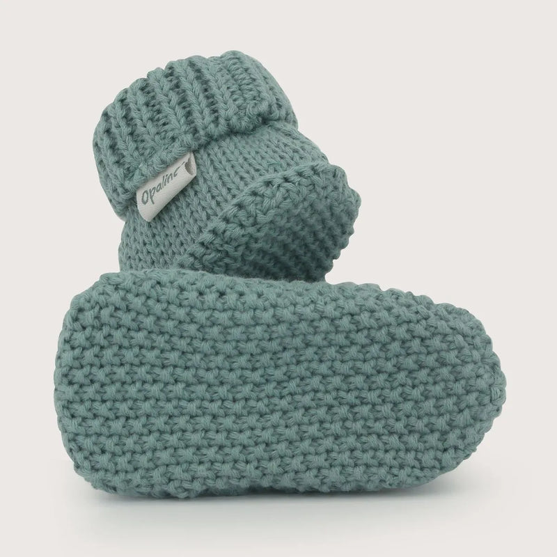 Pantufla Tejida Bebé Niño Dinosaurio Verde