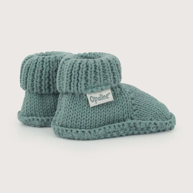 Pantufla Tejida Bebé Niño Dinosaurio Verde