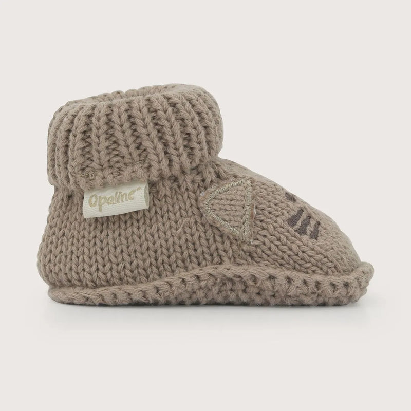 Pantufla Tejida Bebé Unisex Tigre Café