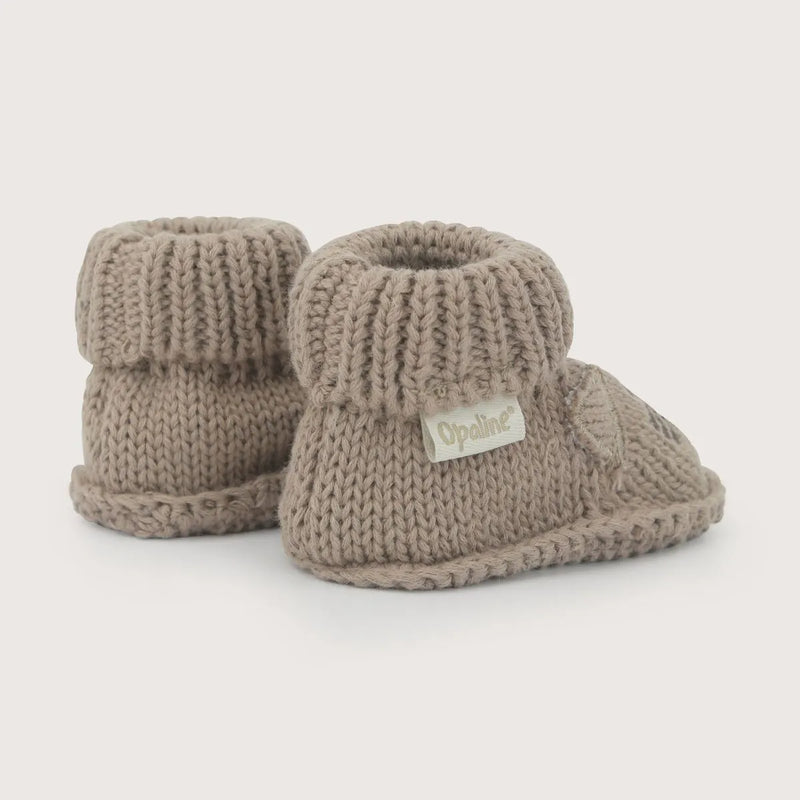 Pantufla Tejida Bebé Unisex Tigre Café