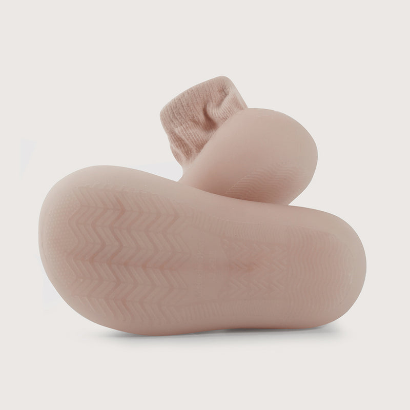 Calcetin con suela de silicona rosado de niña