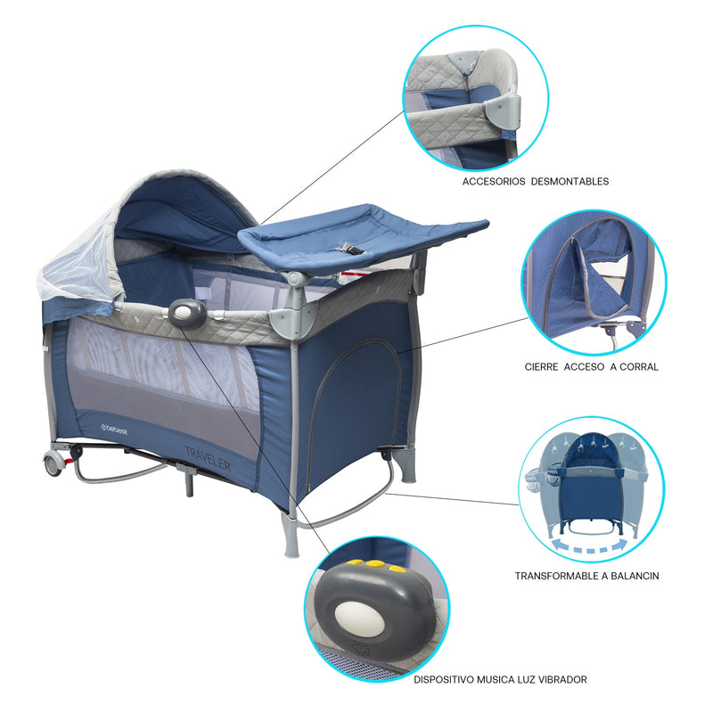 Cuna Pack and Play Traveler Azul