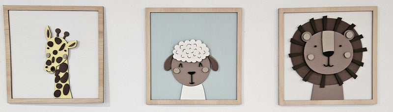 Set 6 Cuadros de Madera Pintados a Mano