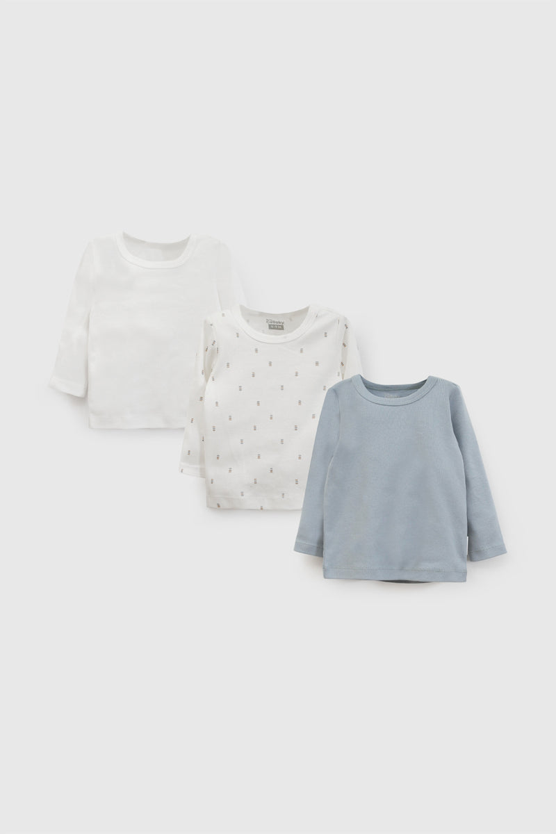 Pack X3 Camiseta Azul Recien Nacido