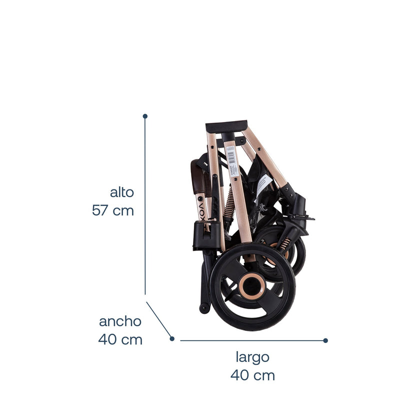 Coche Cuna Paseo Vox Gold Negro