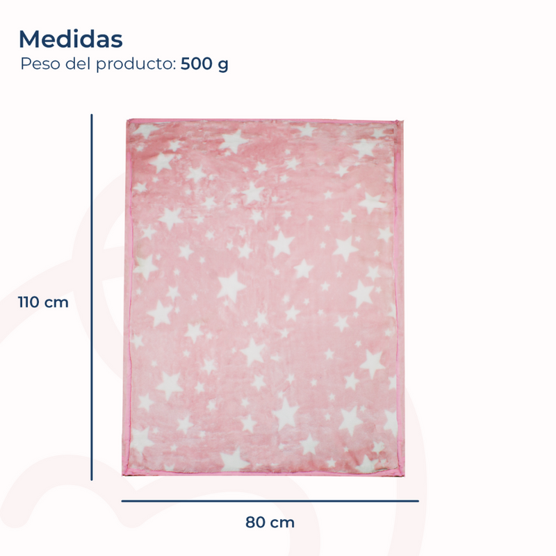 Frazada Ultra Soft Estrella 80x110cm Rosado Bebesit
