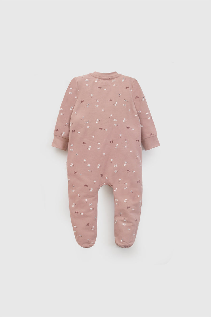 Pijama Rosado Bebé Flores Cierre