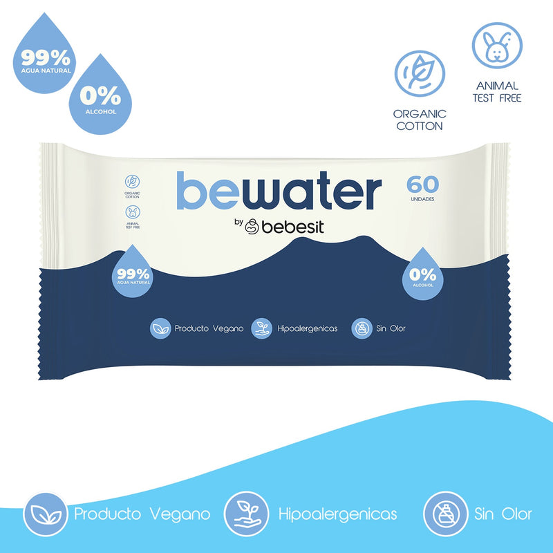 Wipes Toallitas Húmedas Be Water Bebesit Caja 12 paquetes 720 unidades