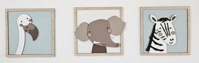 Set 6 Cuadros de Madera Pintados a Mano